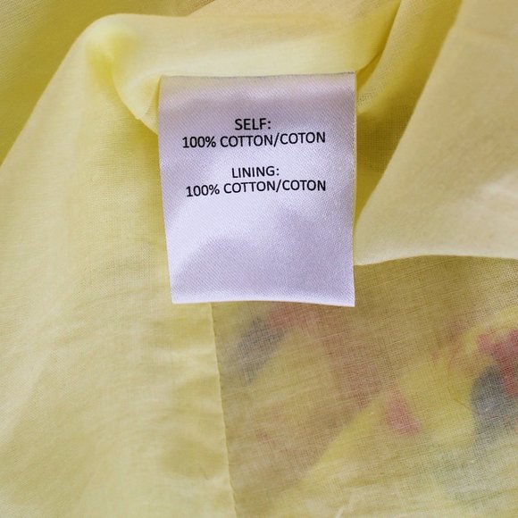 Tanya Taylor Lourdes Floral Cotton Blouse Yellow Ruffle V Neck Balloon Sleeve 4 - Picture 7 of 14